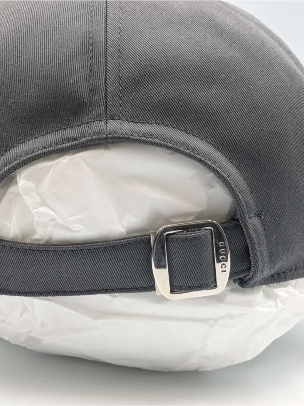 Gucci Embroidered Cotton Baseball Cap Grey M 58cm 817455